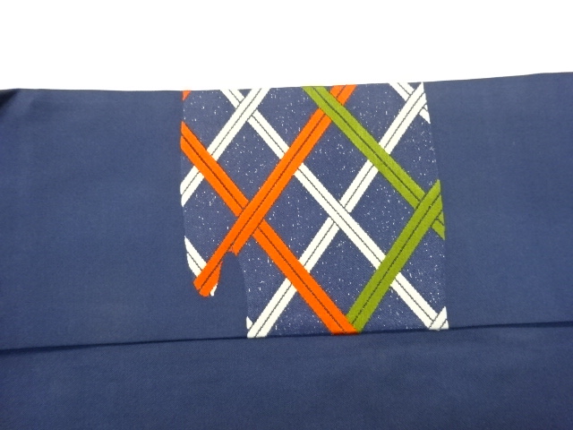  幾何学模様織出し名古屋帯